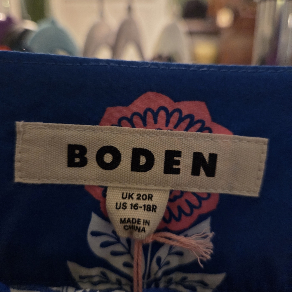Boden Blue and Pink Floral Dress Size 16/18 - Picture 6 of 7